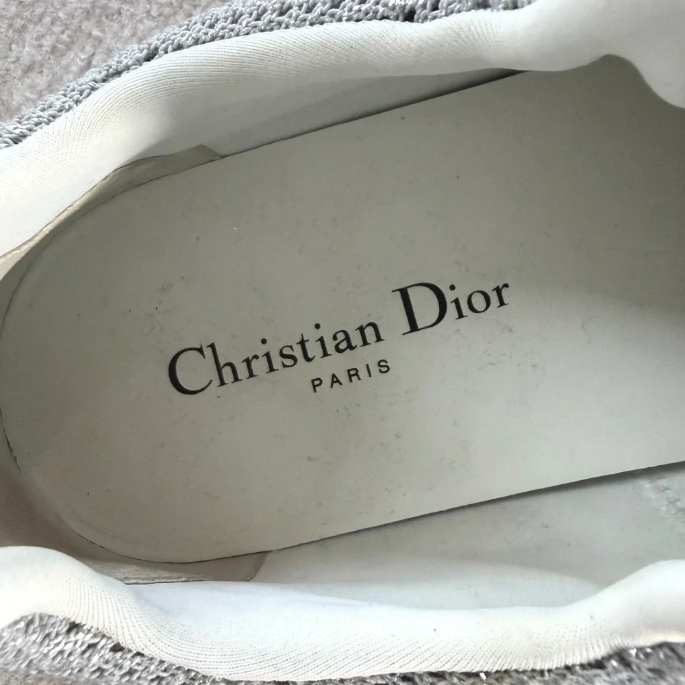 Christian Dior D-Connect Tie Dye Quilted Sneakers Grey Blue Women‎ 11/Mens 8.5 - Picture 4 of 11